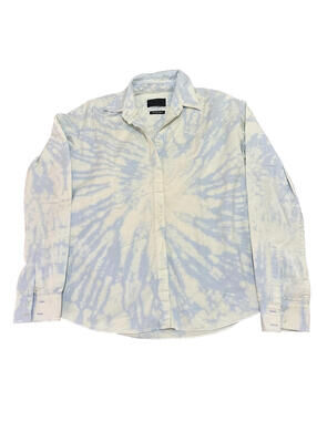 RtA Brand Button Down Shirt Long Sleeve Blue White Japanese Fabric Men Small S